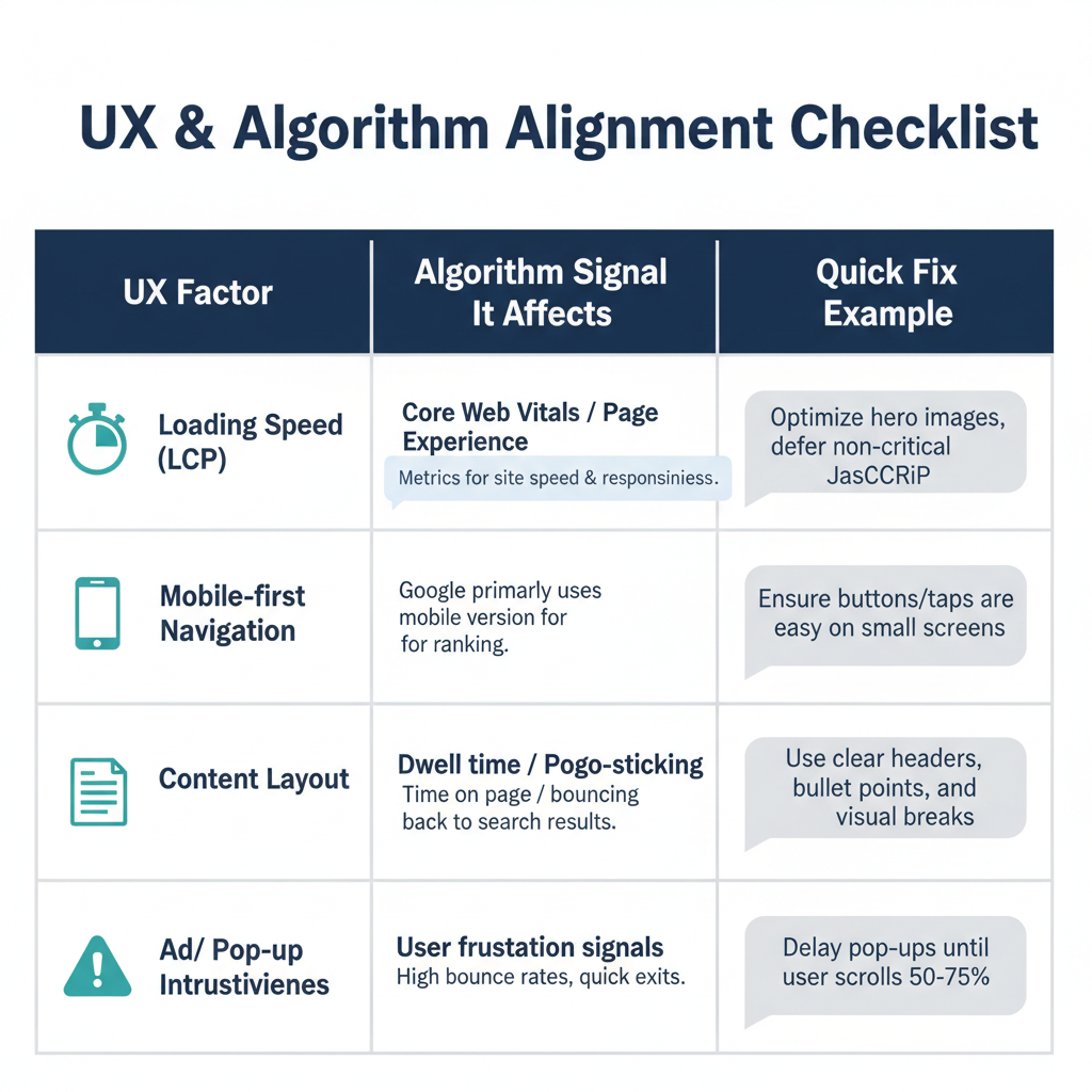 UX & Algorithm Alignment Checklist